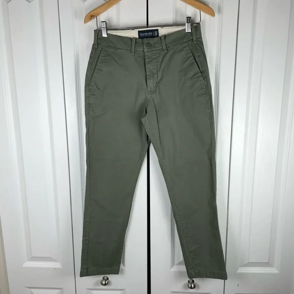 Abercrombie & Fitch Athletic Skinny Stretch Chino Pants Men’s 28x28 Army Green - Picture 1 of 13